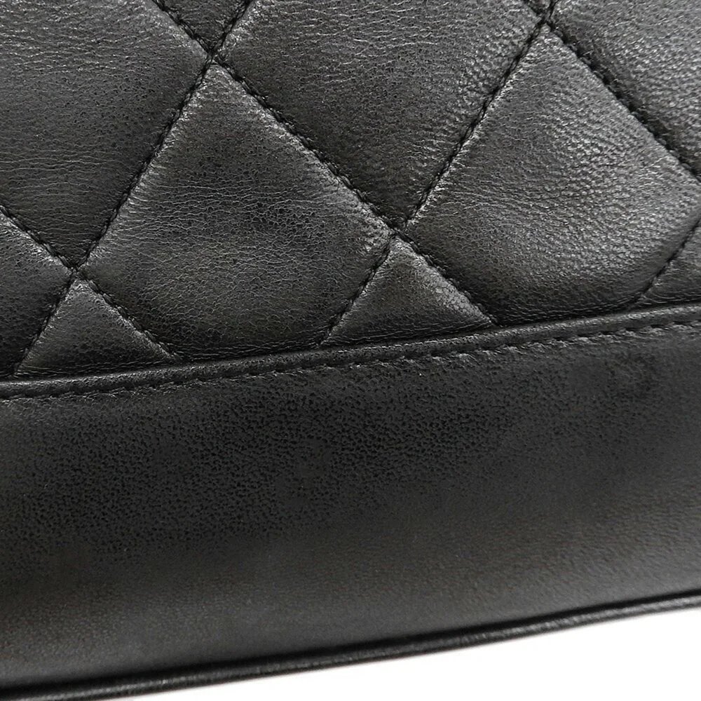 CHANEL Black Lambskin Leather Shoulder Bag